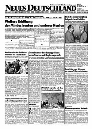 Neues Deutschland Online-Archiv vom 23.05.1984