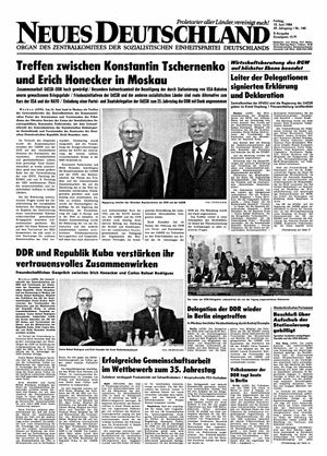 Neues Deutschland Online-Archiv vom 15.06.1984
