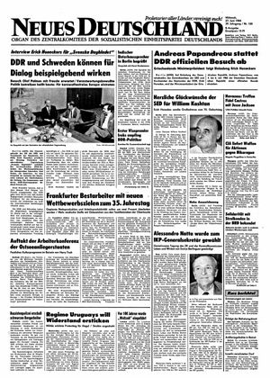 Neues Deutschland Online-Archiv vom 27.06.1984