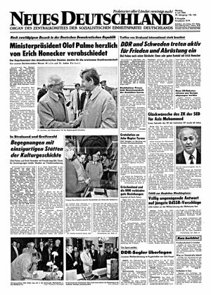 Neues Deutschland Online-Archiv vom 02.07.1984
