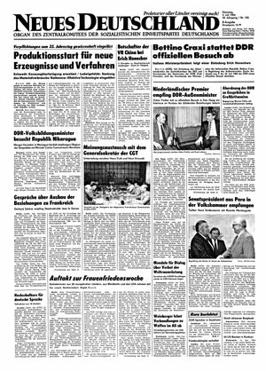 Neues Deutschland Online-Archiv vom 03.07.1984