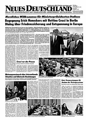 Neues Deutschland Online-Archiv vom 10.07.1984