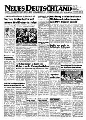 Neues Deutschland Online-Archiv vom 12.07.1984