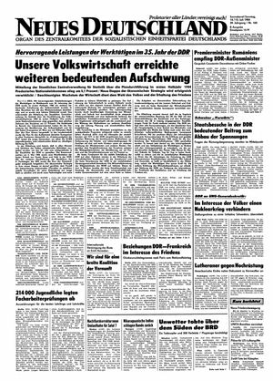 Neues Deutschland Online-Archiv vom 14.07.1984