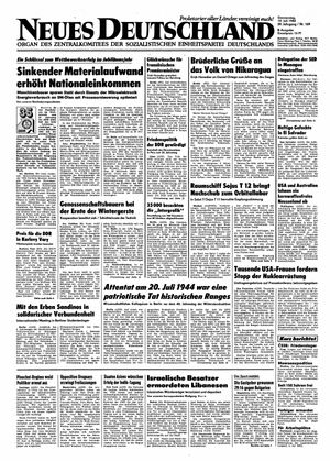 Neues Deutschland Online-Archiv vom 19.07.1984