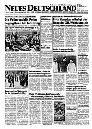 Neues Deutschland Online-Archiv vom 23.07.1984