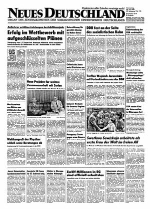 Neues Deutschland Online-Archiv vom 26.07.1984