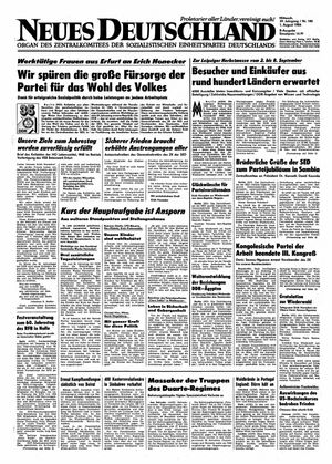 Neues Deutschland Online-Archiv vom 01.08.1984