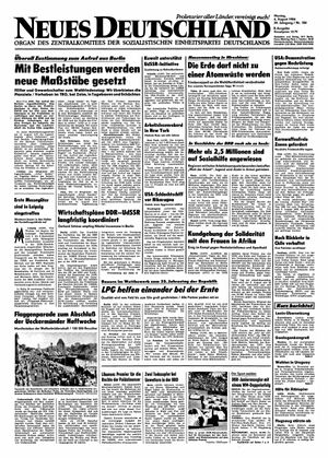 Neues Deutschland Online-Archiv vom 06.08.1984