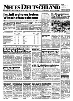 Neues Deutschland Online-Archiv vom 07.08.1984