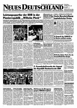 Neues Deutschland Online-Archiv vom 09.08.1984