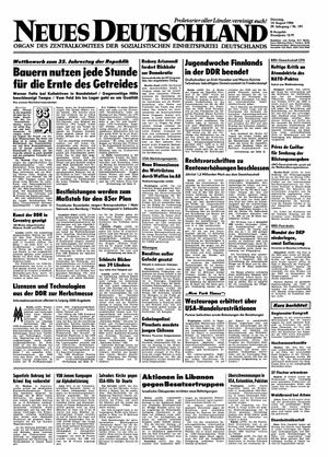 Neues Deutschland Online-Archiv vom 14.08.1984