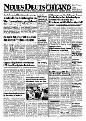 Neues Deutschland Online-Archiv vom 16.08.1984