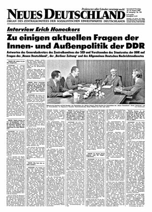Neues Deutschland Online-Archiv vom 18.08.1984
