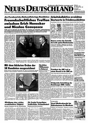 Neues Deutschland Online-Archiv vom 22.08.1984