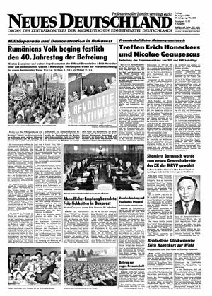 Neues Deutschland Online-Archiv vom 24.08.1984