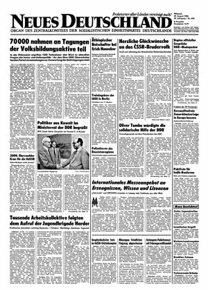 Neues Deutschland Online-Archiv vom 29.08.1984