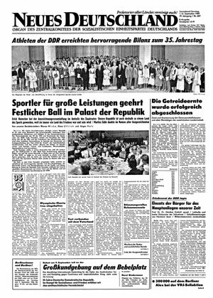 Neues Deutschland Online-Archiv vom 01.09.1984