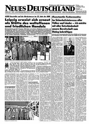 Neues Deutschland Online-Archiv vom 03.09.1984