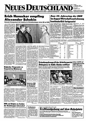 Neues Deutschland Online-Archiv vom 07.09.1984