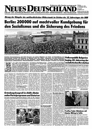 Neues Deutschland Online-Archiv vom 10.09.1984