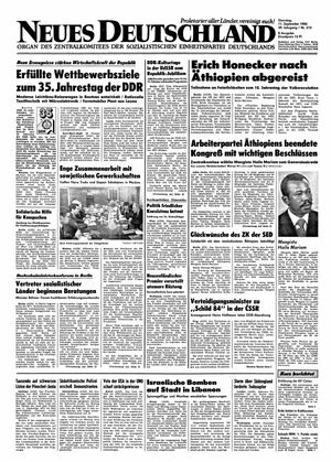 Neues Deutschland Online-Archiv vom 11.09.1984