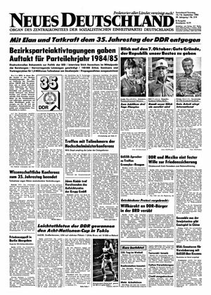 Neues Deutschland Online-Archiv vom 15.09.1984
