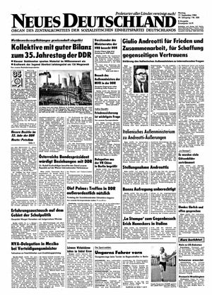 Neues Deutschland Online-Archiv vom 17.09.1984