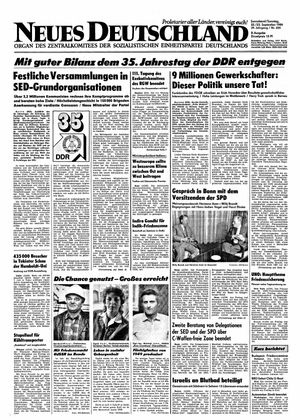 Neues Deutschland Online-Archiv vom 22.09.1984