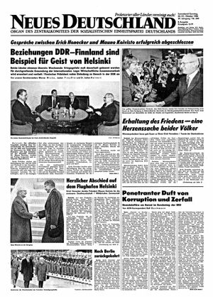 Neues Deutschland Online-Archiv vom 20.10.1984