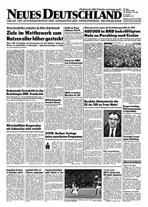 Neues Deutschland Online-Archiv vom 22.10.1984