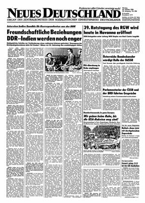 Neues Deutschland Online-Archiv vom 29.10.1984