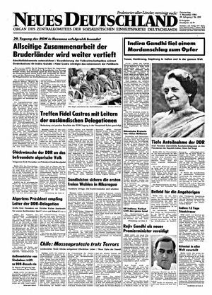 Neues Deutschland Online-Archiv vom 01.11.1984
