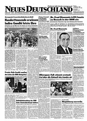 Neues Deutschland Online-Archiv vom 05.11.1984