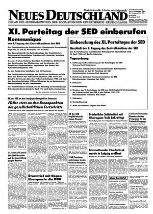 Neues Deutschland Online-Archiv vom 24.11.1984