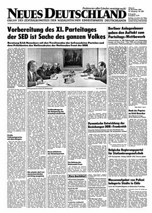 Neues Deutschland Online-Archiv vom 28.11.1984
