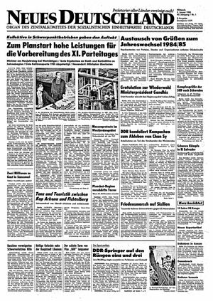 Neues Deutschland Online-Archiv vom 02.01.1985