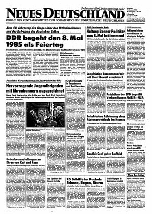 Neues Deutschland Online-Archiv vom 16.01.1985
