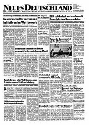 Neues Deutschland Online-Archiv vom 06.02.1985