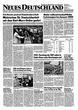 Neues Deutschland Online-Archiv vom 07.02.1985