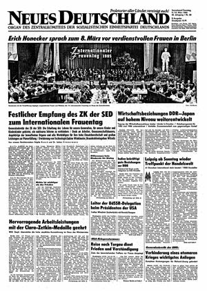 Neues Deutschland Online-Archiv vom 09.03.1985