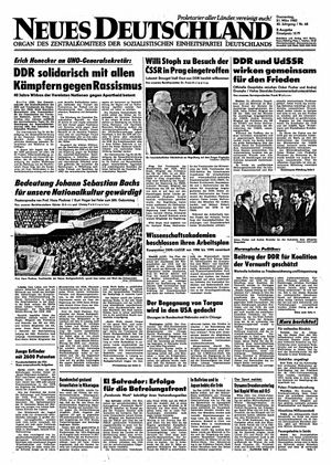 Neues Deutschland Online-Archiv vom 21.03.1985
