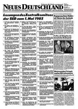 Neues Deutschland Online-Archiv vom 03.04.1985