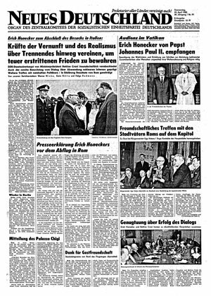 Neues Deutschland Online-Archiv vom 25.04.1985