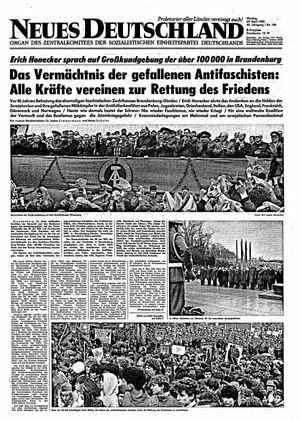 Neues Deutschland Online-Archiv vom 29.04.1985