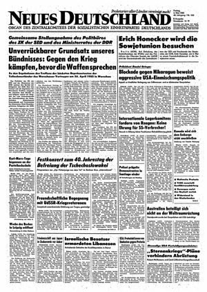 Neues Deutschland Online-Archiv vom 03.05.1985