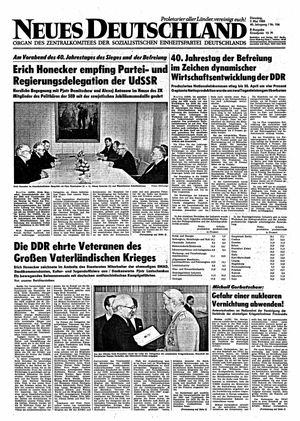 Neues Deutschland Online-Archiv vom 07.05.1985