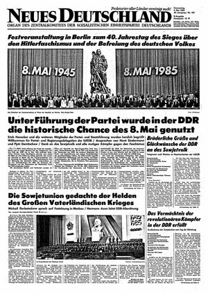 Neues Deutschland Online-Archiv vom 09.05.1985