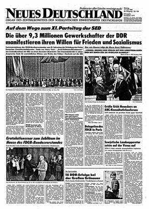 Neues Deutschland Online-Archiv vom 17.06.1985