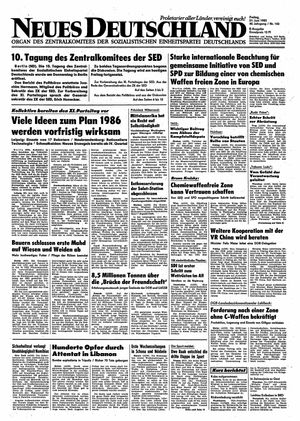 Neues Deutschland Online-Archiv vom 21.06.1985